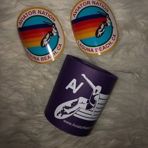 Aviator Nation drink holder and stickers!!